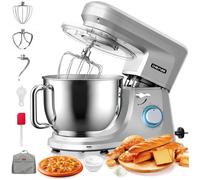 CHeflee Robot Pâtissier 1800W, Robot de cuisine pétrin multifonction avec Bol 7.2L, Batteur, Fouet, Crochet, Housse de protection