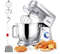CHeflee Robot Pâtissier 1800W Robot Pétrin Professionnel 7.2 L Faible Bruit Robot de Cuisine Multifonction avec Fouet Batteur Crochet Bol d'Acier Inoxydable,6 Vitesses