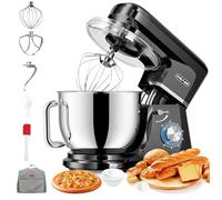 CHeflee Robot Pâtissier 2000W Robot de Cuisine 8 L Bol d'Acier Inoxydable,6 Vitesses avec Fonction Pulse avec Fouet Crochet Pétrisseur et Batteur,Housse anti-Poussière