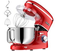 CHeflee Robot Pâtissier,2000W Robot Pétrin,6.2 L Robot de Cuisine Multifonction Faible Bruit avec Bol en Acier inox de,Batteur, Fouet & Crochet 6 Vitesses