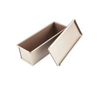 CHEFMADE Moule à Pain Pullman avec lèvre, Boîte à Pain Plat Rectangle antiadhésive de capacité de pâte de 0.66Lb pour la Cuisson au Four 2.8" x 8.1"x 2.8" (Or Champagne)