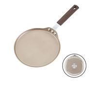 CHEFMADE Poêle à crêpe avec épandeur de bambou, Poêle à crêpes antiadhésive de 8 pouces avec poignée en Silicone isolante pour le gaz, l'induction, la cuisinière électrique (or Champagne)
