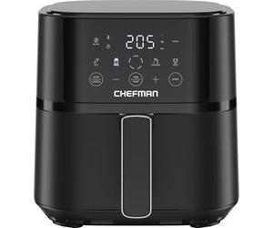 Chefman 3,8L Air Fryer, Repas rapides et faciles, Friteuse aircompacte avec technologie Hi-Fry, commandes tactiles avec 4 préréglages, panier antiadhésif et lavable au lave-vaisselle - Noir