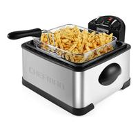 Chefman 4.5 Litre Deep Fryer with Basket for Home Use, XL Jumbo Size Fry Basket Strainer, Adjustable Temperature & Timer Fish Fryer, Chicken Fryer, French Fry Maker, Gifts for Cooks, Stainless Steel
