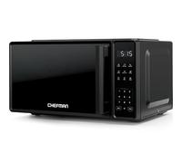 Chefman Four à micro-ondes de comptoir 20 L, 700 W avec 10 niveaux de puissance, 3 préréglages de cuisson avec cuisson express à une touche, verrouillage de sécurité enfant et bouton muet - Noir