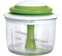 Chef'n hachoir à légumes VeggiChop, coupe-fruits avec lames tranchantes en acier inoxydable, hachoir de haute qualité pour différentes occasions, hachoir universel noble (couleur : vert/blanc)
