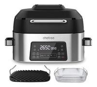 Chefree AFG01 - Grille d'Intérieur Electrique - Grill et Air fryer combinés - 6L - 6 Programmes - 1660W - 90% moins d'huile - Noir Noir G