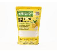 CHEFS & CO Acide Citrique en Poudre Qualité Alimentaire 1 kg | Anhydre | Poudre Fine | Anticalcaire Multiusage et Détartrant | Conservateur et Exaltateur de Saveur