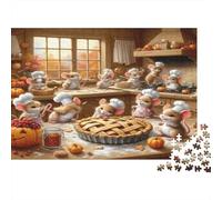 Chefs Souris Mignons Bundle Puzzle 1000 Pièces pour Amateurs, Papier Recy coration Murale Maison, Exposition Murale, Cadeau Fête, Jeu Cérébral 52x38cm/1000pcs