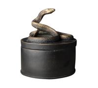 CHEHOMA Boîte Décorative Vipra avec Serpent, Noir Mat, 9,5 x 12 x 9 cm, Objet Cabinet de Curiosités