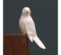 CHEHOMA Canari Décoratif en Porcelaine Blanche 13x4cm