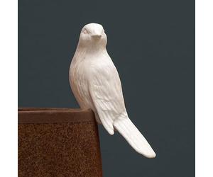 CHEHOMA Canari Décoratif en Porcelaine Blanche 13x4cm