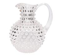 CHEHOMA - Carafe en verre avec décor pointe diamant et anse large - Transparente et robuste - Carafe à eau de 2 litres ou vase de table - Hauteur : 23 cm - Décoration de la table élégante et