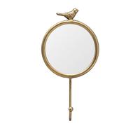 Chehoma - Charmant Petit Miroir d'oiseau et Crochet - Fer, 24 cm de Hauteur, Accent décoratif