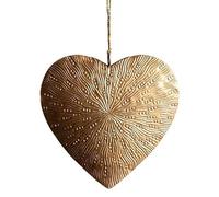 chehoma Cœur Décoratif Suspendu en Métal Doré, 15 cm, Style Vintage Belle Fabrication Collection ex-voto