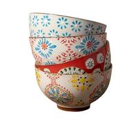 Chehoma - Lot de 4 bols avec un beau motif bohème - Ces bols sont parfaits pour les céréales ou comme bol de service pour chips - Les petits bols de style bohème passent au micro-ondes