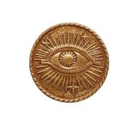 CHEHOMA Magnifique Ex-Voto mural avec œil de protection orné d'étoiles, patine dorée antique, diamètre 12 cm, système d'accroche inclus