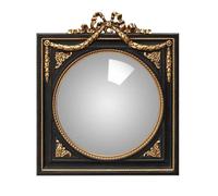 Chehoma Miroir Convexe Cadre Noir Guirlande dorée 31x27cm