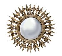 Chehoma Miroir Convexe Doré Mural Rond Résine Soleil - Diamètre 28.5cm