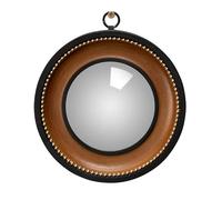 CHEHOMA Miroir Convexe Gousset Bord Marron 19cm