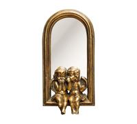 CHEHOMA Miroir Décoratif avec Chérubins Dorés, Style Vintage, 33,5 x 17 x 8 cm, Anges Patine Dorée Fabrication soignée