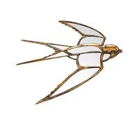CHEHOMA Miroir Hirondelle Ailes déployées résine doré 39x37cm