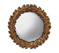chehoma Miroir Sorcière Convexe César Décoratif, Cadre Orné d'une Couronne de Laurier Doré, 19 cm