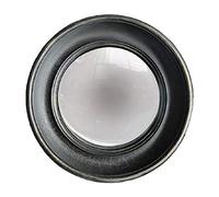 Miroir convexe en bois noir, bordure dorée, rond, oeil de sorcière, à fixer - Chehoma, Charpey - Ø27 cm H1 cm