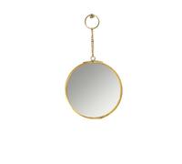 CHEHOMA Petit Miroir Rond Mural Petit Miroir Suspendu en Laiton Dimension : diamètre 10 cm Vintage.