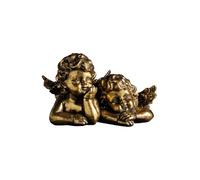 CHEHOMA Statuette Décorative de Chérubins Contemplatifs, Anges, Finition Dorée Patinée, Sculpture, 10 x 17 x 8,5 cm