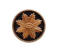chehoma Superbe Ex-voto Orné d'un Halo et en Son Centre d'un œil de Protection doré sur Fond Noir Belle Fabrication Diamètre 12 cm Système d'accroche prévue sur l'arrière.