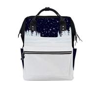 CHEHONG Sac à dos de voyage coloré pour ordinateur portable hivernal paysage forêt sur un ciel étoilé grande capacité multipoches léger et pliable