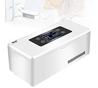 CHEIRS RéFrigéRateur à Insuline, Glaciere Voiture, Réfrigerateur Glacière Électrique Portable Interféron Insuline Drug de Voiture ou de Maison Voyage,1Battery