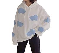 CheJooe Sweat à capuche Kawaii Nuages pour femme - Pull décontracté en tricot pour filles - Printemps et automne, blanc, S