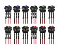 Chelhead 12 pièces interrupteurs à bascule ronds 6A/250V 10A/125V mini 12v interrupteur à bouton poussoir LED étanche on/off, 3 Broches pour la maison, la voiture, le camion