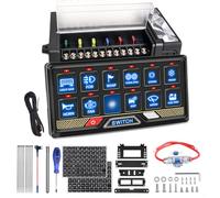 Chelhead 12v Interrupteur de panneau, interrupteur à bascule RGB 12 commandes avec boîte de contrôle à fusible Convient pour l'automobile, la marine, la caravane, l'ATV IP65 imperméable à l'eau
