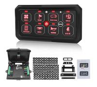 Chelhead 8 Gang Panneau de commutation tout-terrain avec fonction mémoire ; interrupteur marin multifonction 12 V/24 V ; Kit Panneau de Interrupteur 6 Gang 60 A avec fusibles électroniques, universel