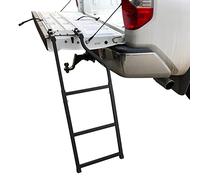 Chelhead Échelle de hayon pliable compatible avec le lit de camionnette, échelle de lit de camion avec plaques de préhension en aluminium durable et pieds d'échelle en caoutchouc robustes pour