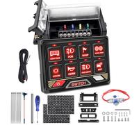 Chelhead Interrupteur de panneau: 12v/24v 8 contrôle Interrupteur à Bascule RGB Universel Système de relais de contrôle avec circuit auxiliaire pour Véhicule tout-terrain Voiture Camion Bateau