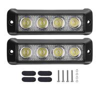 Chelhead Lot de 2 12W Barres Lumineuses LED Blanches Fines de 14CM, Montage encastré, 6000 K, Super Lumineuses, compatibles avec Les véhicules Tout-Terrain 12 V/24 V, SUV, VTT, 4x4, Voiture