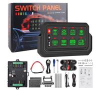 Chelhead Panneau Commande Sans Fil 8 Gang Portée 81m 12V/24V | Panneau sans fil 8 Gang avec télécommande, boîtier relais et 4 modes d'éclairage. Compatible 12-24V bateau, 4x4 et SUV