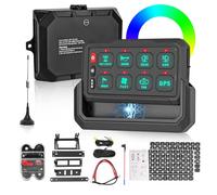 Chelhead Panneau de commutation sans fil 8 Gang RVB, télécommande jusqu'à 100 m, rétroéclairage, support de charge magnétique, 60A 12V 4 modes d'éclairage, compatible avec les véhicules tout-terrain