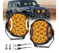 Chelhead Projecteurs LED 7" 4x4 Ambre avec DRL Ambre IP68 9-36V, Lot de 2