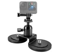 Chelhead Support Caméra Magnétique, Rotule 360°, Double Base | Filetage universel 1/4", fixation magnétique puissante sans rayures, compatible avec GoPro Hero, DJI Osmo, Insta360