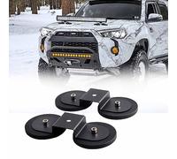 Chelhead Support magnétique 88 mm 2 pièces pour barre lumineuse à LED, support magnétique de phare à aimant ultra puissant pour utilisation sur le toit, le capot avec joint en caoutchouc