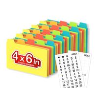 Chell Lot de 25 intercalaires de 10 x 15 cm, poids lourd pour cartes flash et cartes de recettes, avec autocollants alphabétiques/vierges