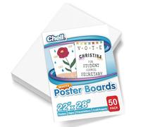 Chell Lot de 50 tableaux blancs lourds de grande taille 55,9 x 71,1 cm pour projet d'artisanat scolaire, 38,6 kg