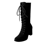 Chelsea Bottes de cowboy en cuir pour femme - Bottes d'hiver mi-hautes - Confortables et courtes - Bottes de cowboy - Bottes western - Bottines courtes - Bottines Chelsea en cuir, Noir , 40 EU