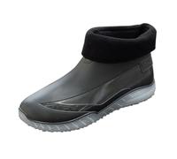 Chelsea Bottes de jardin extra larges pour homme - Bottes de randonnée en caoutchouc - Légères - Demi-hautes - Pour la pluie, la boue, les pieds nus - Noir, gris, 40 EU