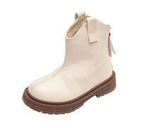Chelsea Bottes en caoutchouc pour femme - Imperméables - Coupe-vent - Bottes plates - Bottines d'équitation courtes avec fond plat - Bottes viking classiques rétro antidérapantes, Blanc., 36 EU